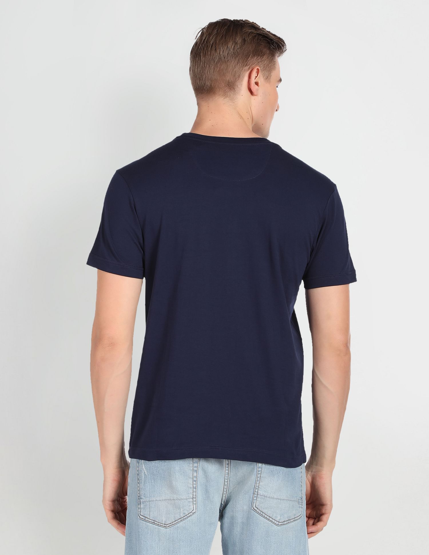 Arrow Sports Crew Neck Solid T-Shirt