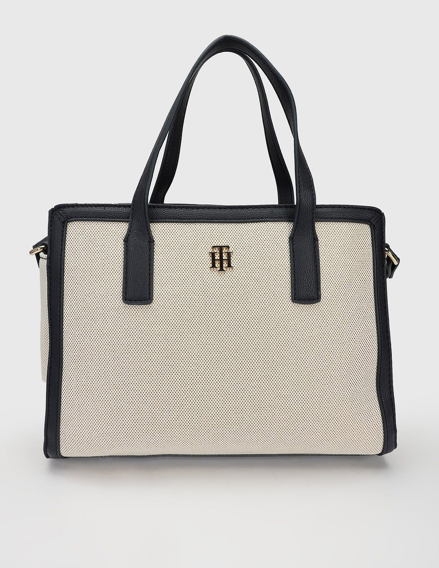 Tommy Hilfiger Solid Blue Polyester Hand Bags
