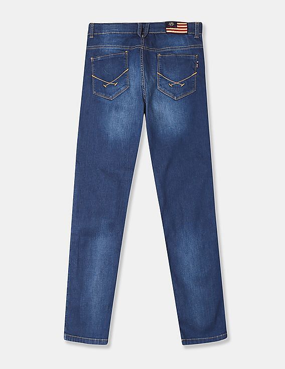 U.S. Polo Assn. Kids Stone Wash Whiskered Jeans