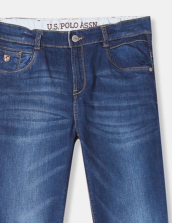 U.S. Polo Assn. Kids Stone Wash Whiskered Jeans