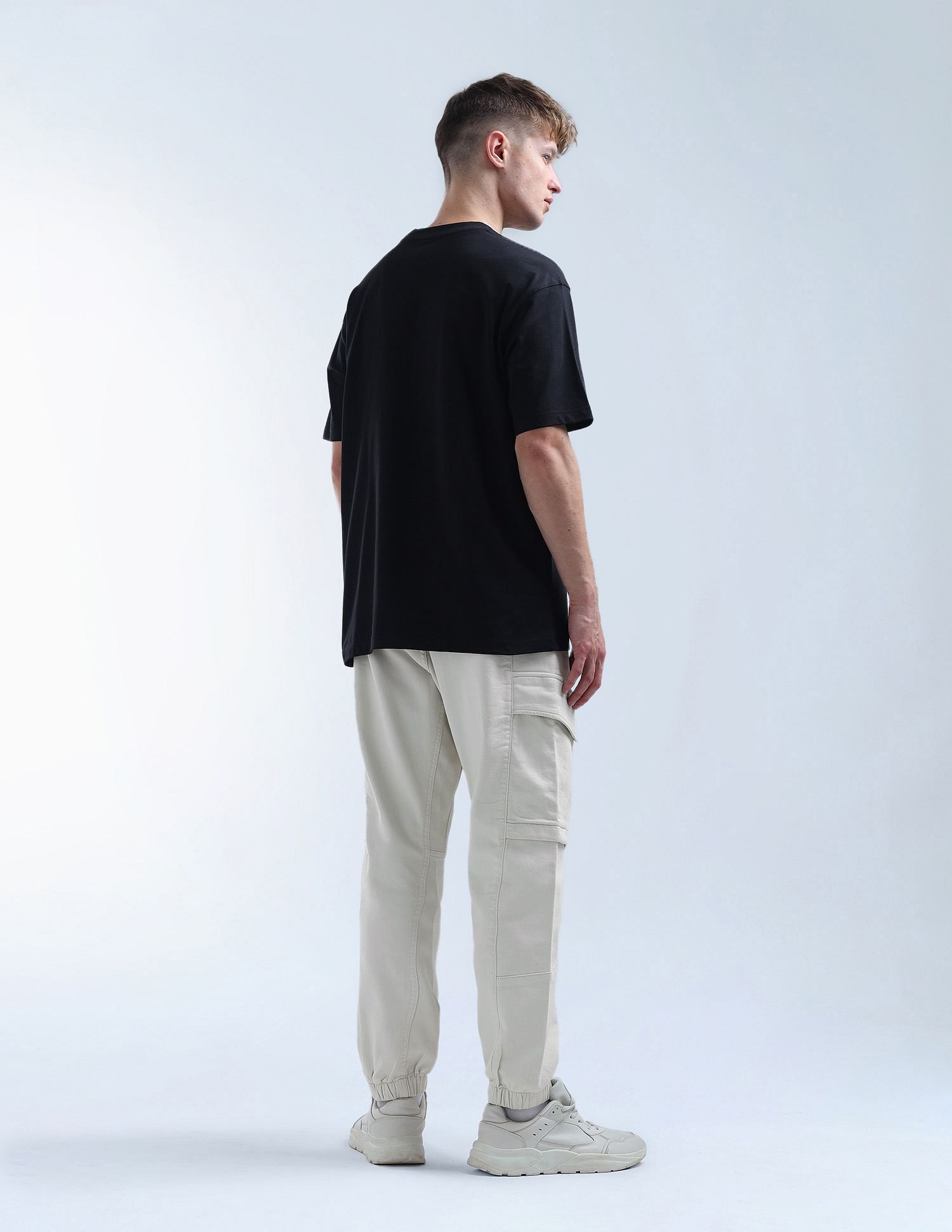 Flying Machine Mid Rise Relaxed Fit Cargo Trousers