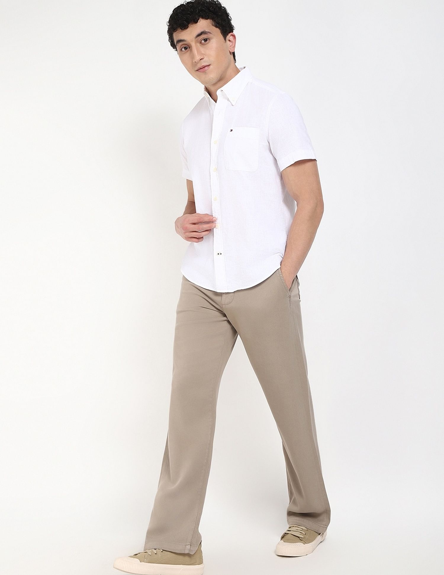 Tommy Hilfiger Solid Regular-Fit Cotton Shirt
