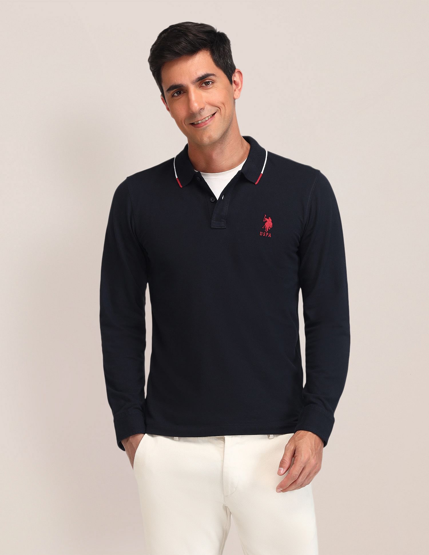 U.S. Polo Assn. Solid Pattern Slim Fit Polo Shirt