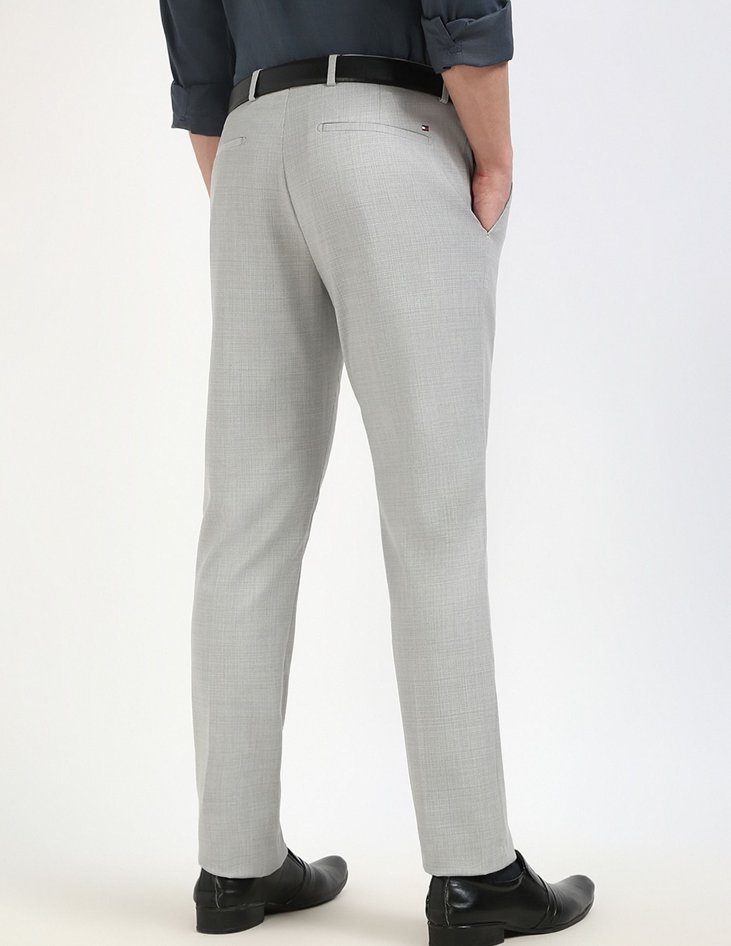 Tommy Hilfiger Regular-Fit Self-Design Mid-Rise Trouser