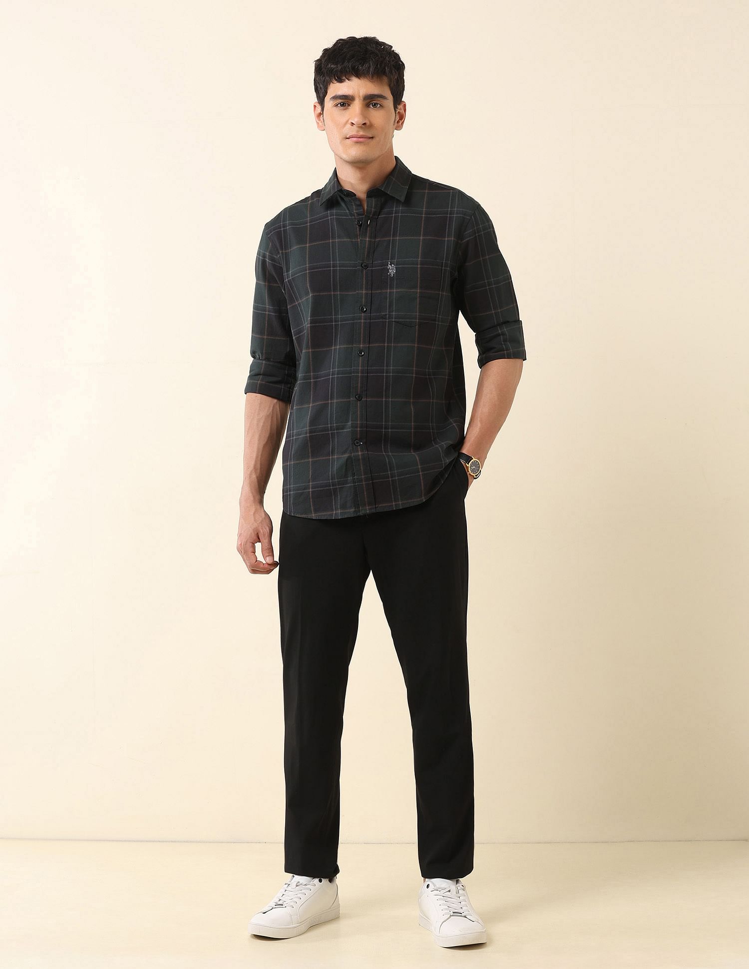 U.S. Polo Assn. Tailored Fit Tartan Checked Shirt