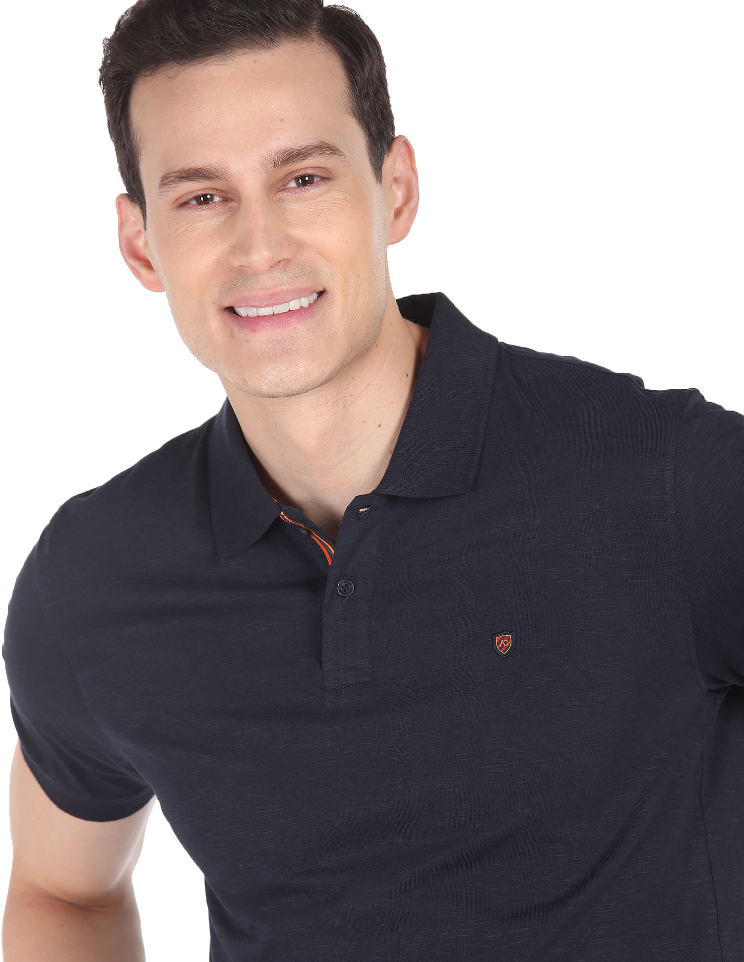 AD by Arvind Modern Jersey Slub Polo Shirt