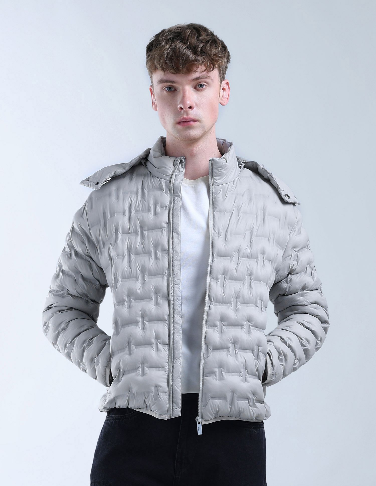 Flying Machine Solid Nylon Puffer Jacket