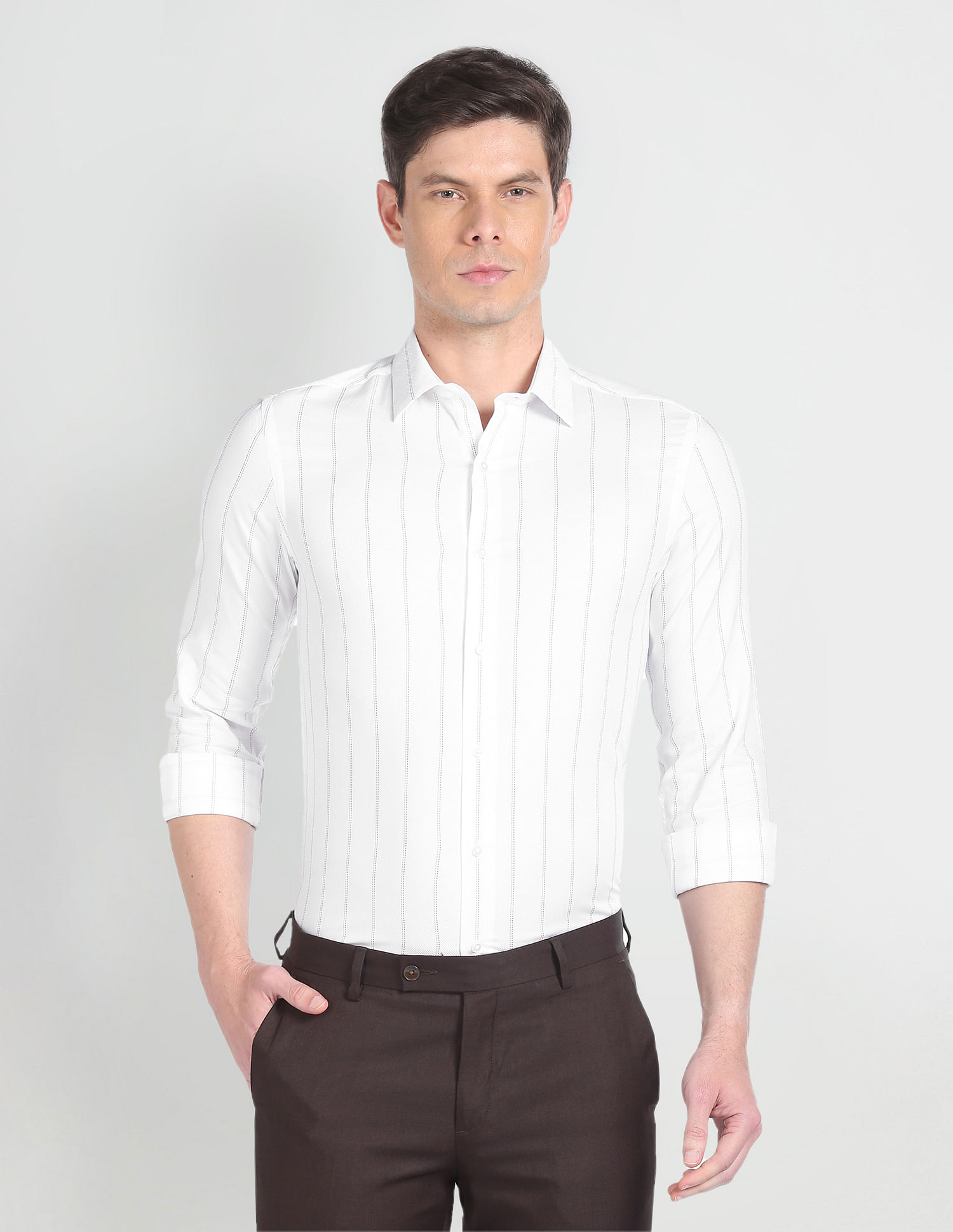 Arrow Newyork Vertical Stripe Dobby Shirt