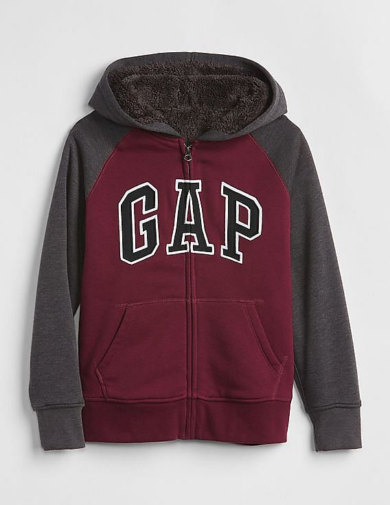 Buy GAP Boys Boys Red Cozy Logo Hoodie Sweatshirt NNNOW