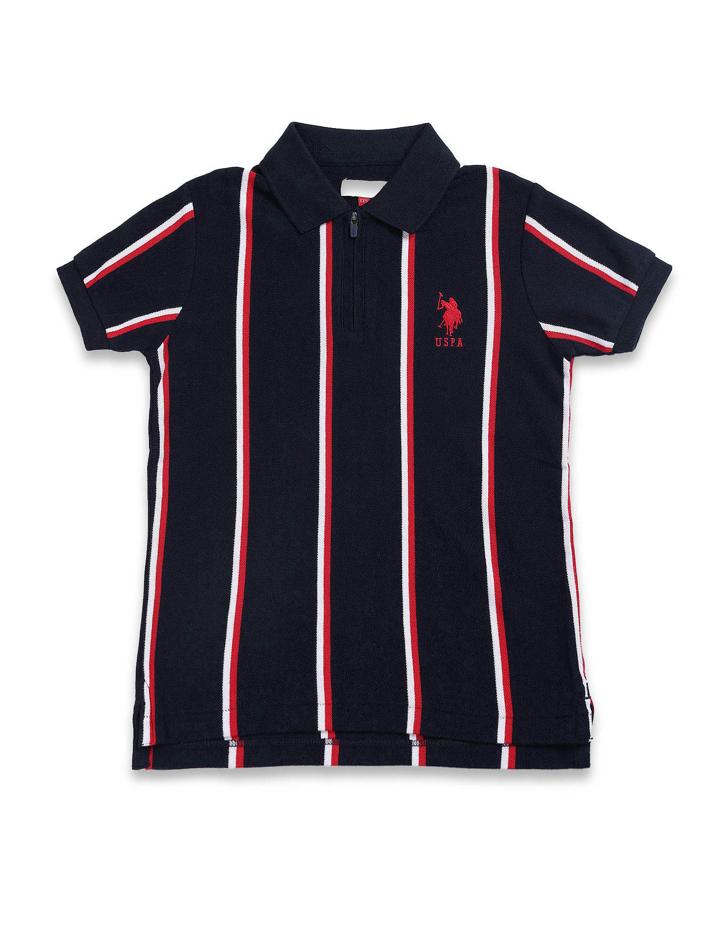 U.S. Polo Assn. Kids Boys Vertical Stripe Cotton Polo Shirt