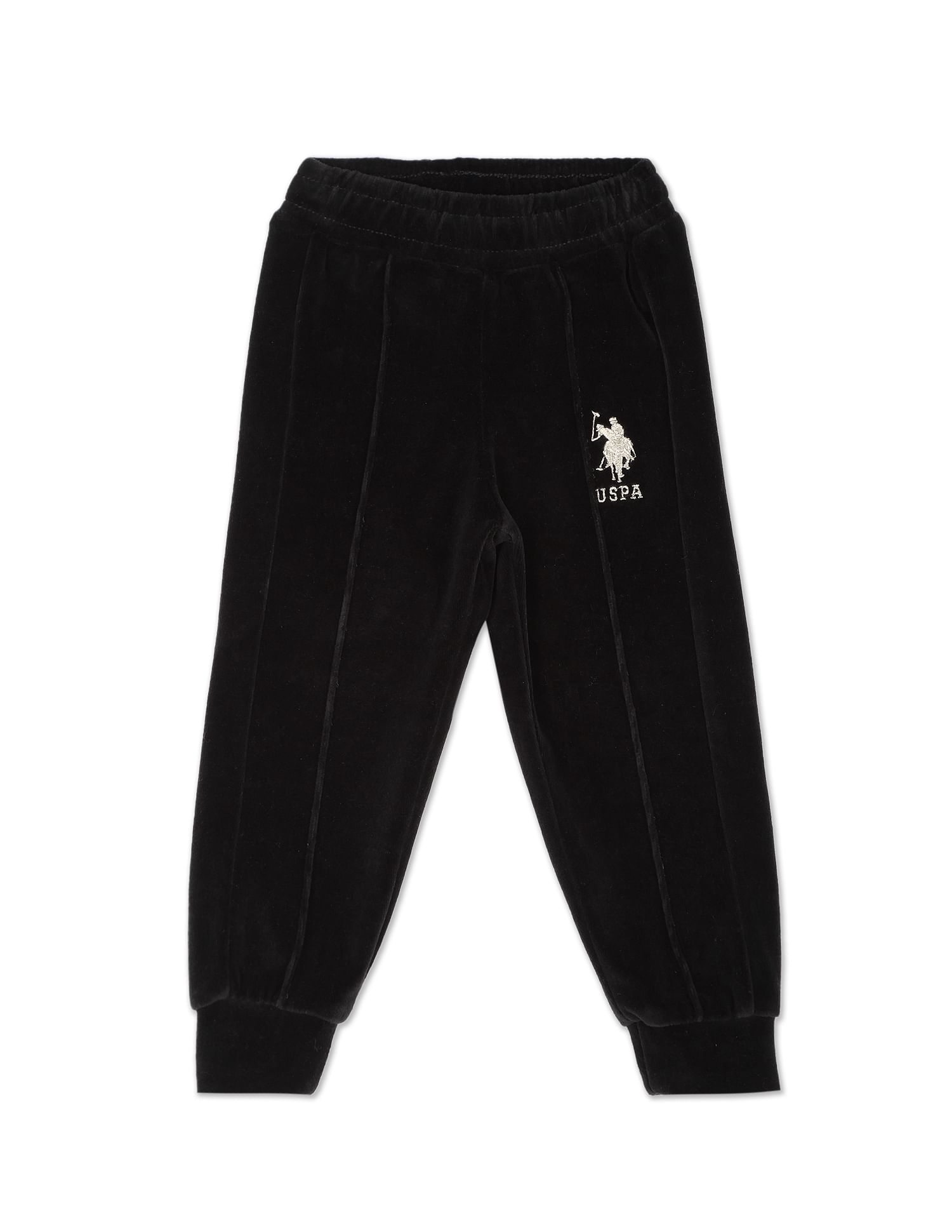 U.S. Polo Assn. Kids Elasticised Waist Solid Panelled Track Pants