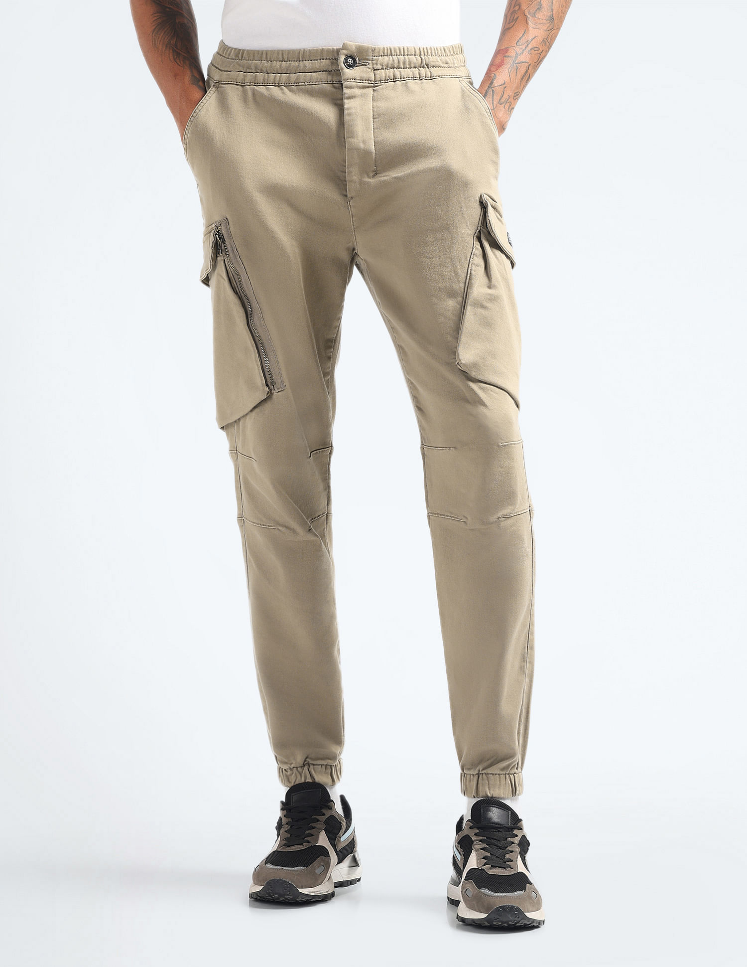 Buy Flying Machine Mid Rise Camouflage Print Trousers - NNNOW.com