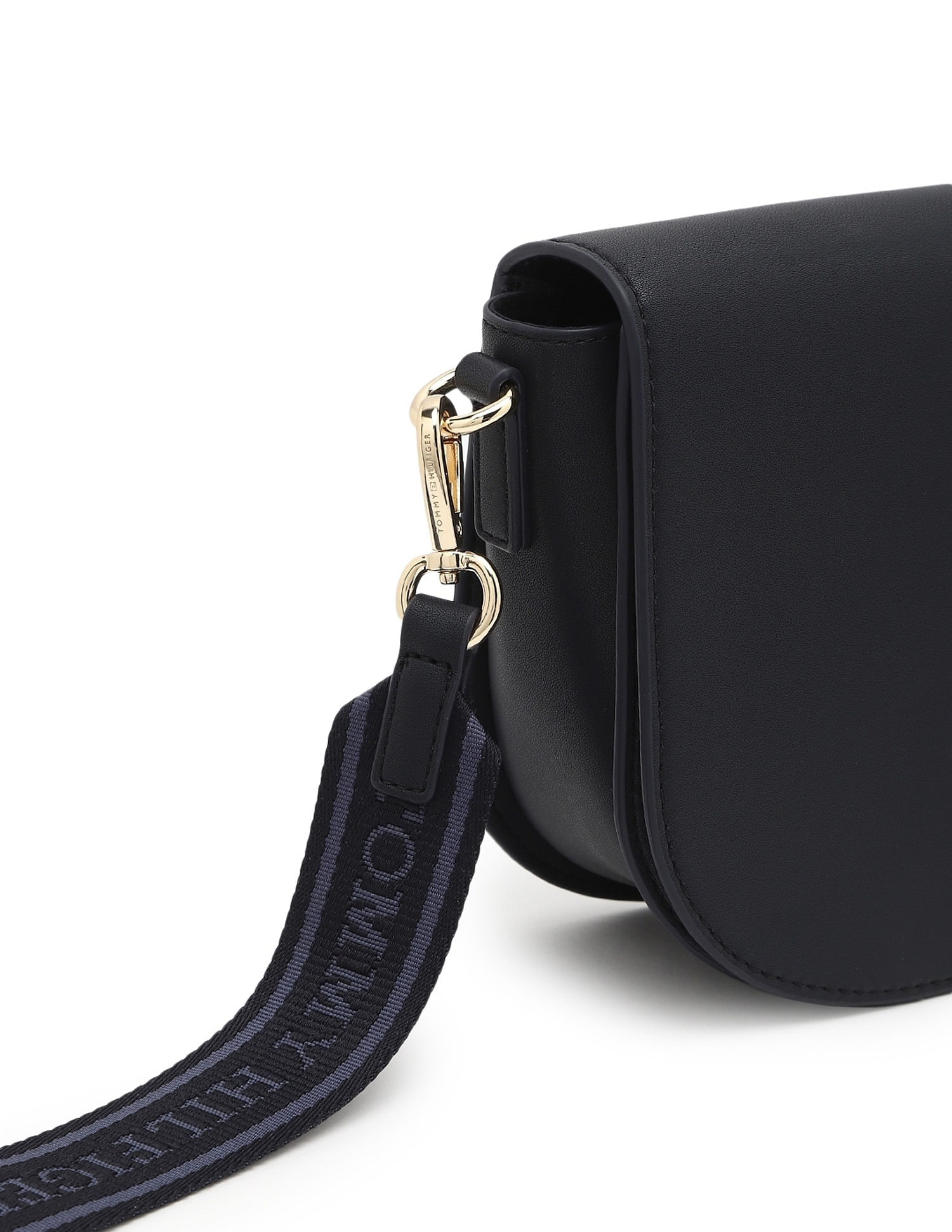 Tommy Hilfiger Textured Black PU Totes
