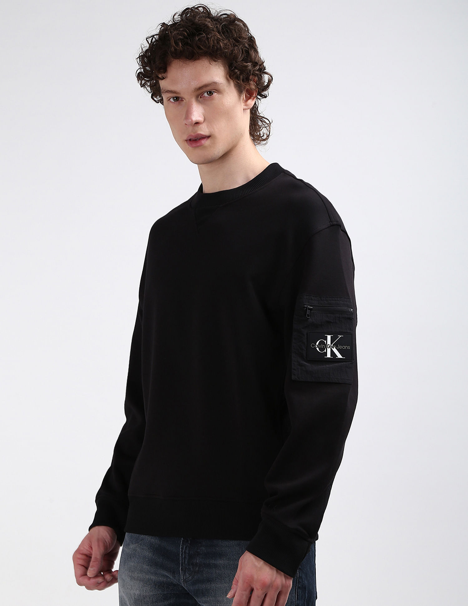 Calvin Klein Ripstop Panel Crew Neck Sweatshirt