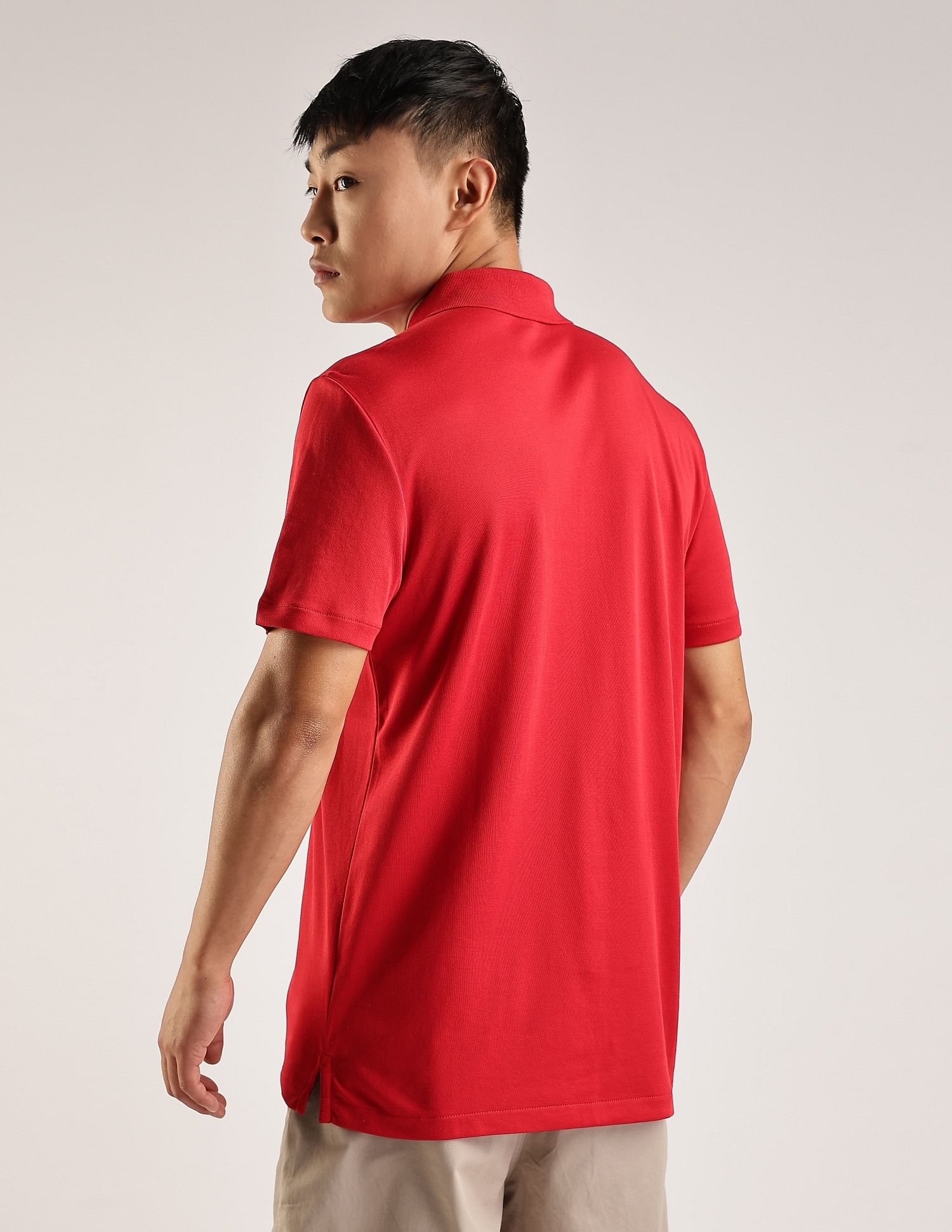 Calvin Klein Jeans Solid Regular-Fit Cotton Polo T-Shirt