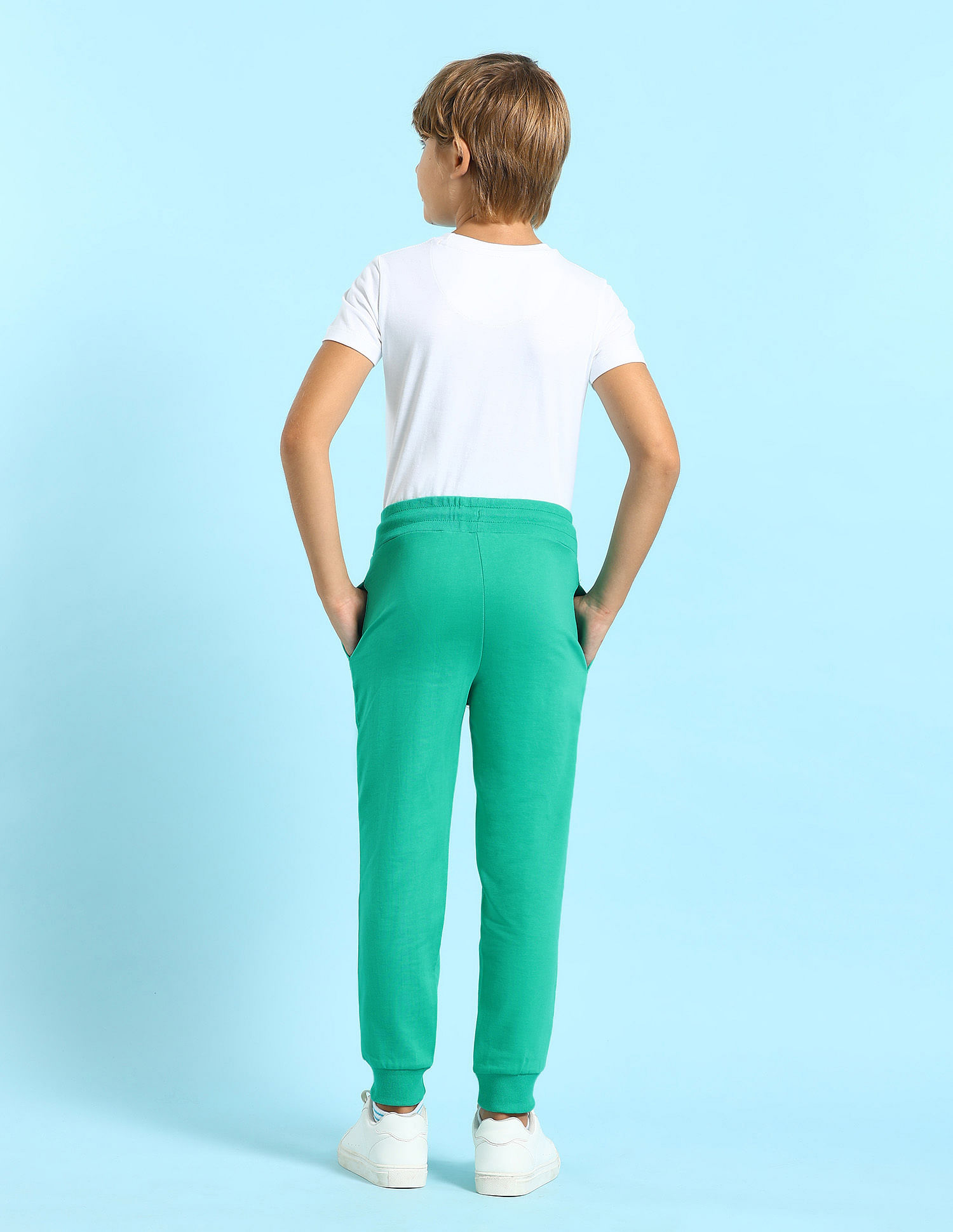 U.S. Polo Assn. Kids Boys Pure Cotton Solid Joggers