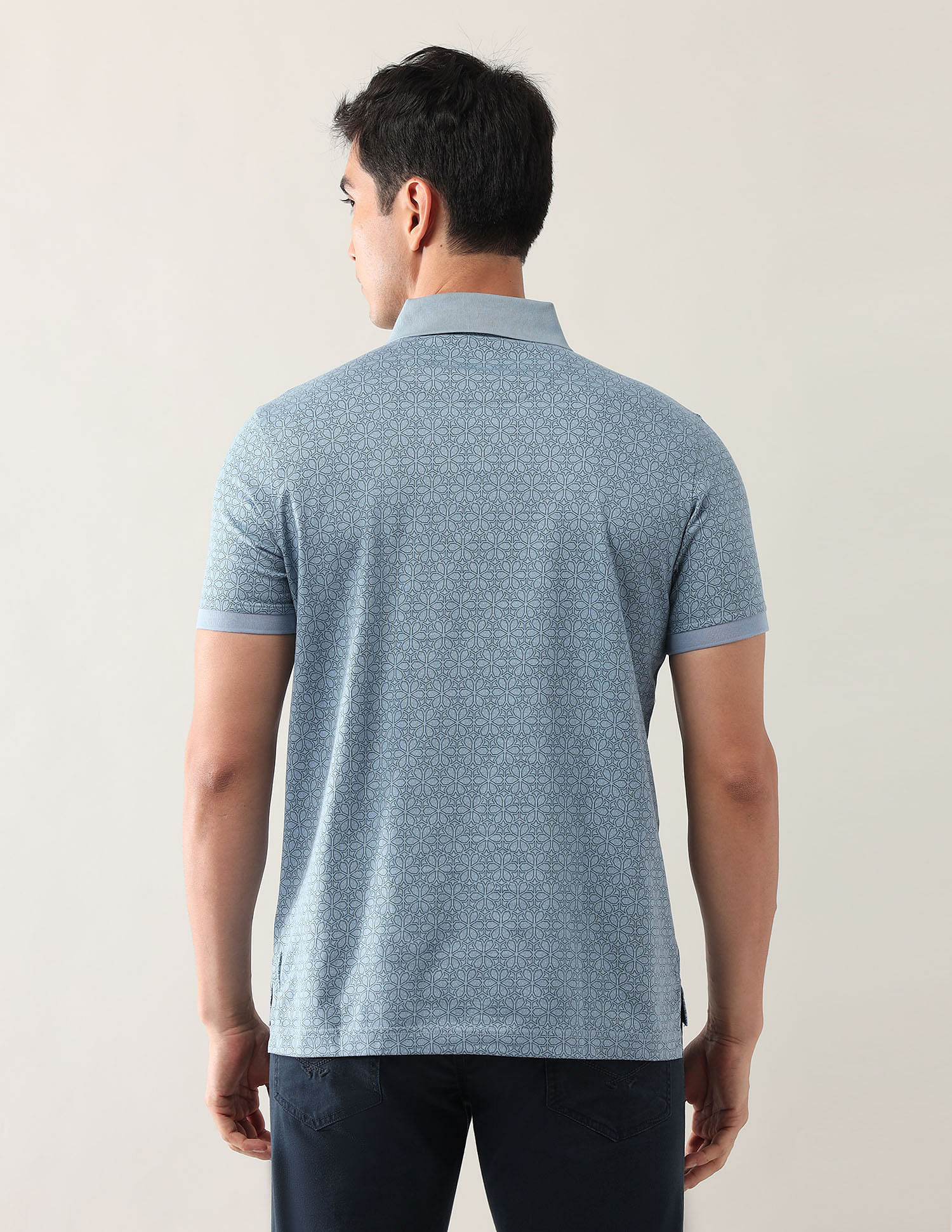 Arrow Geometric Printed Night Is Young Polo Shirt