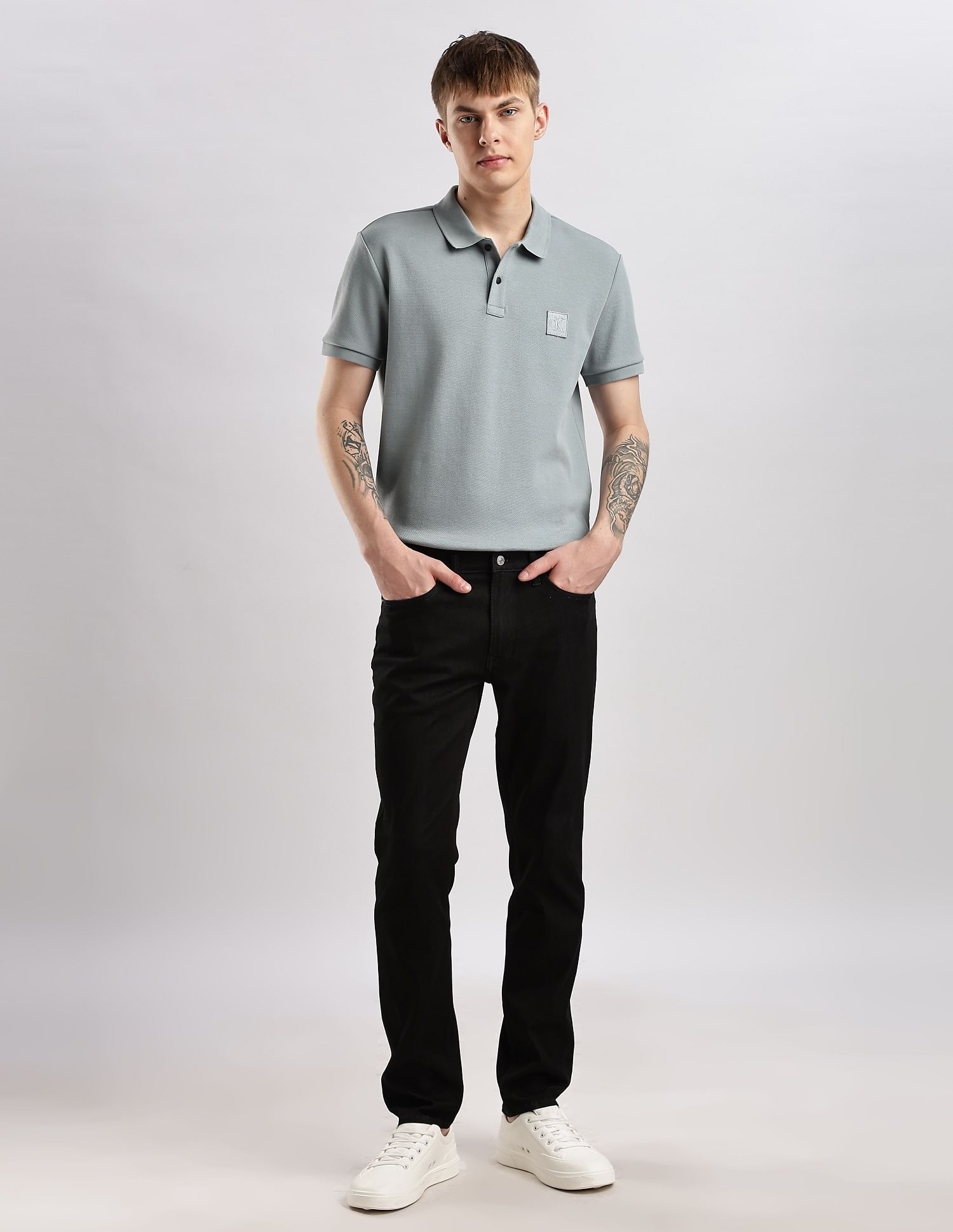 Calvin Klein Jeans Solid Regular Fit Cotton Polo Shirt