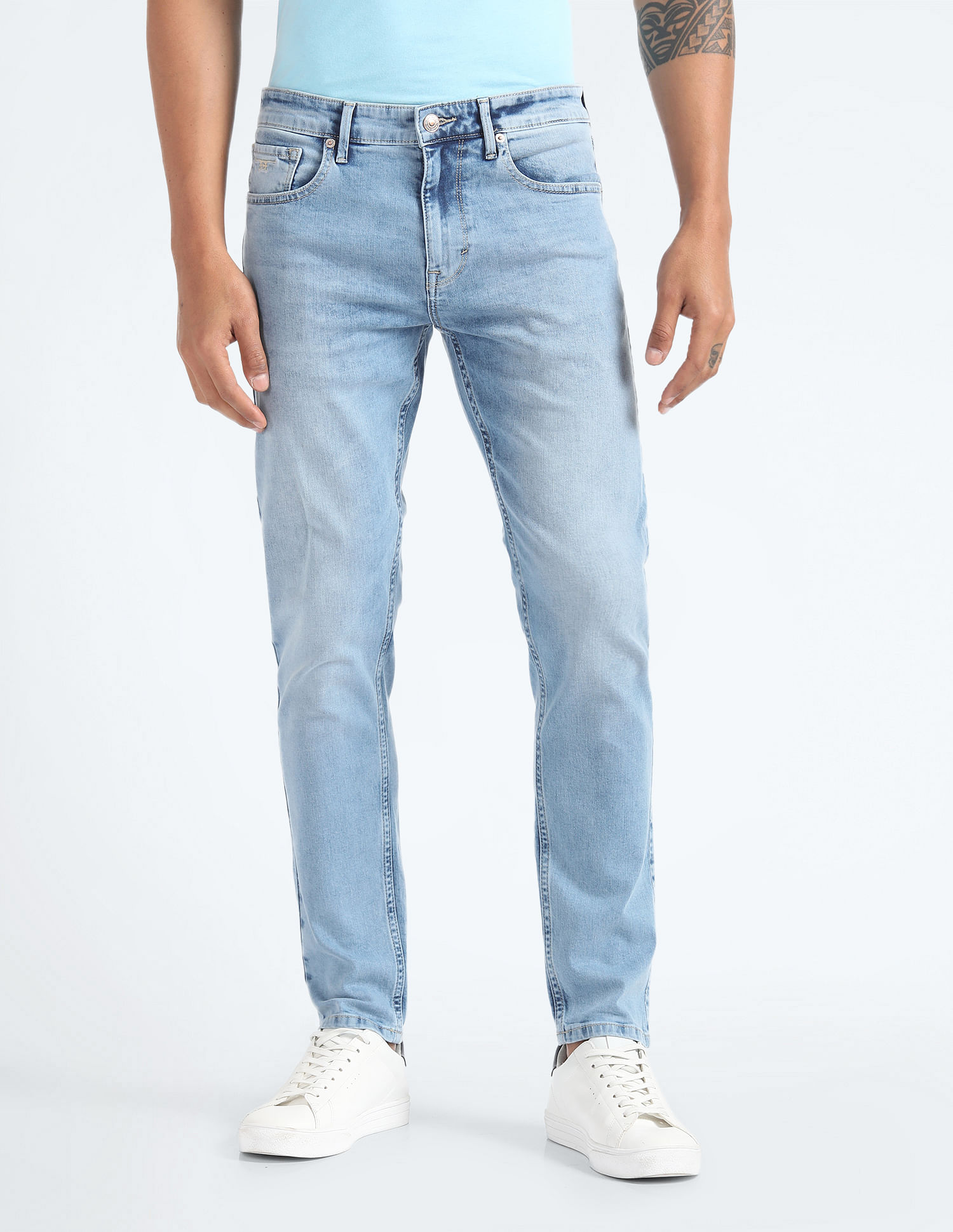 Flying Machine Slash Slim Tapered Stone Wash Jeans