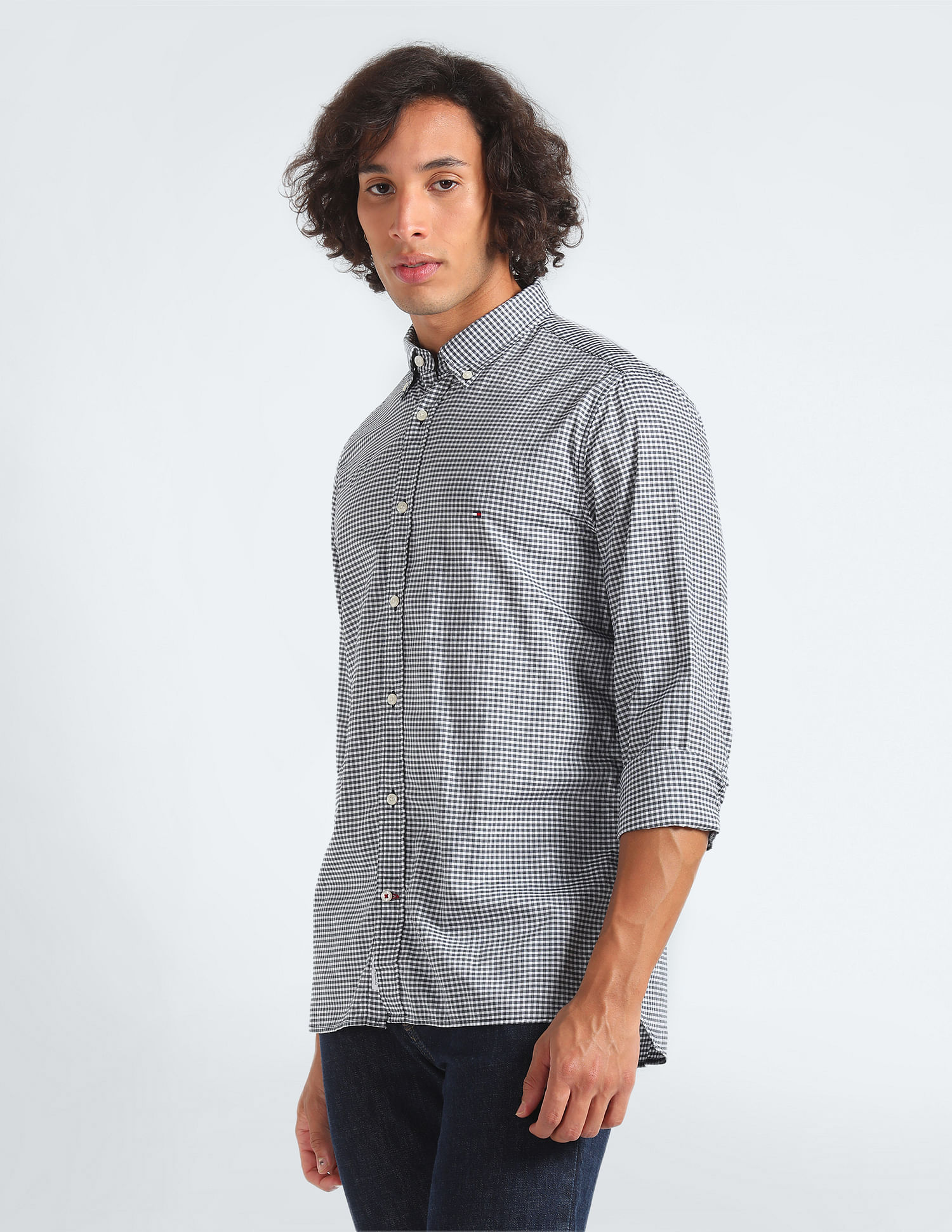 Tommy Hilfiger Textured Gingham Flex Slim Shirt