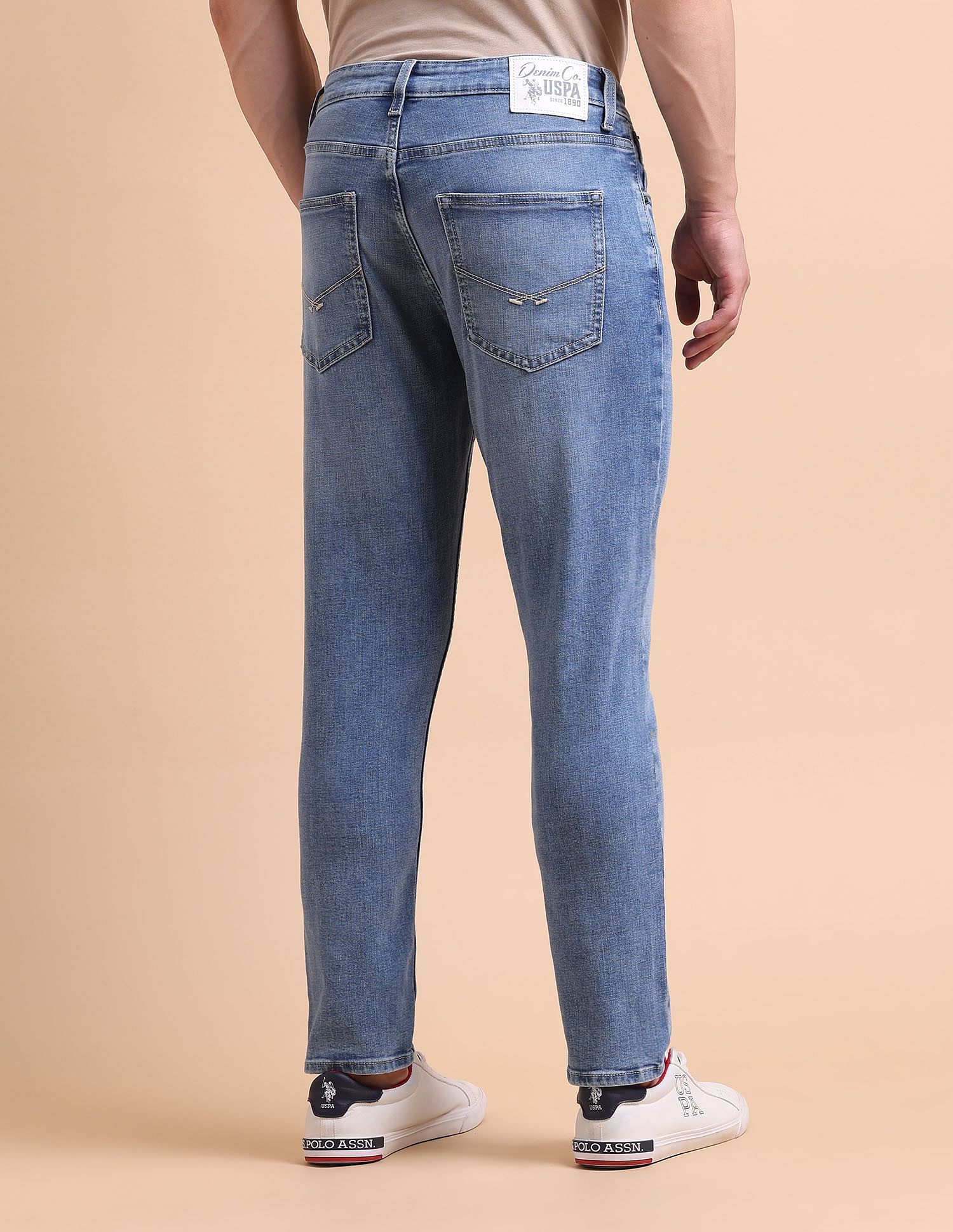 U.S. Polo Assn. Denim Co. Cole Comfort Cropped Fit Blue Jeans