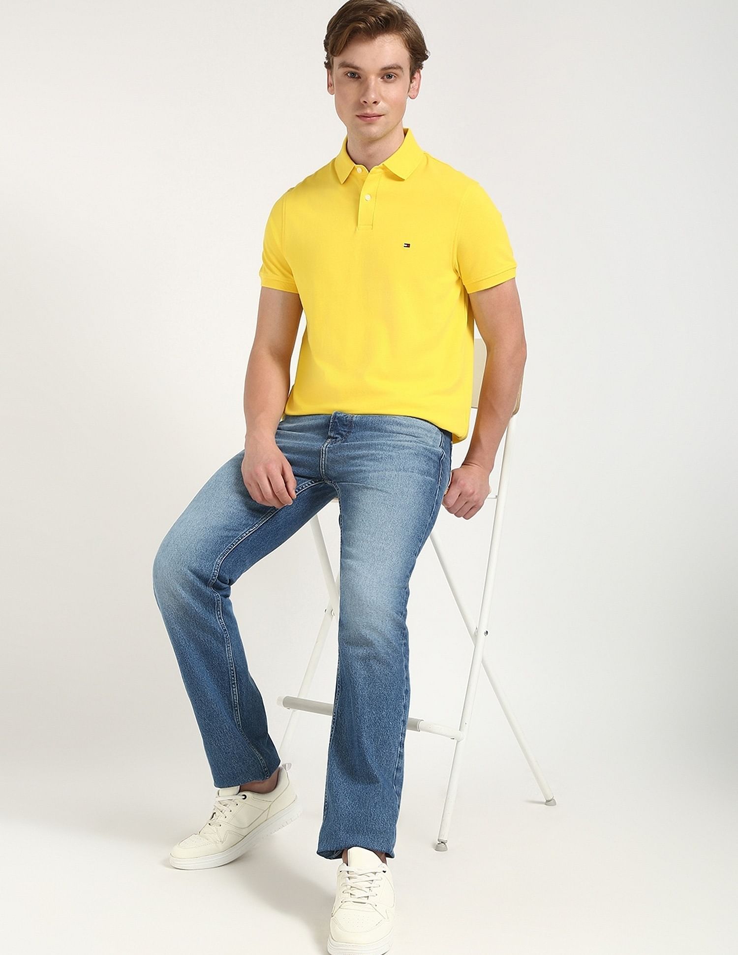 Tommy Hilfiger Solid Regular-Fit Cotton Polo Shirt