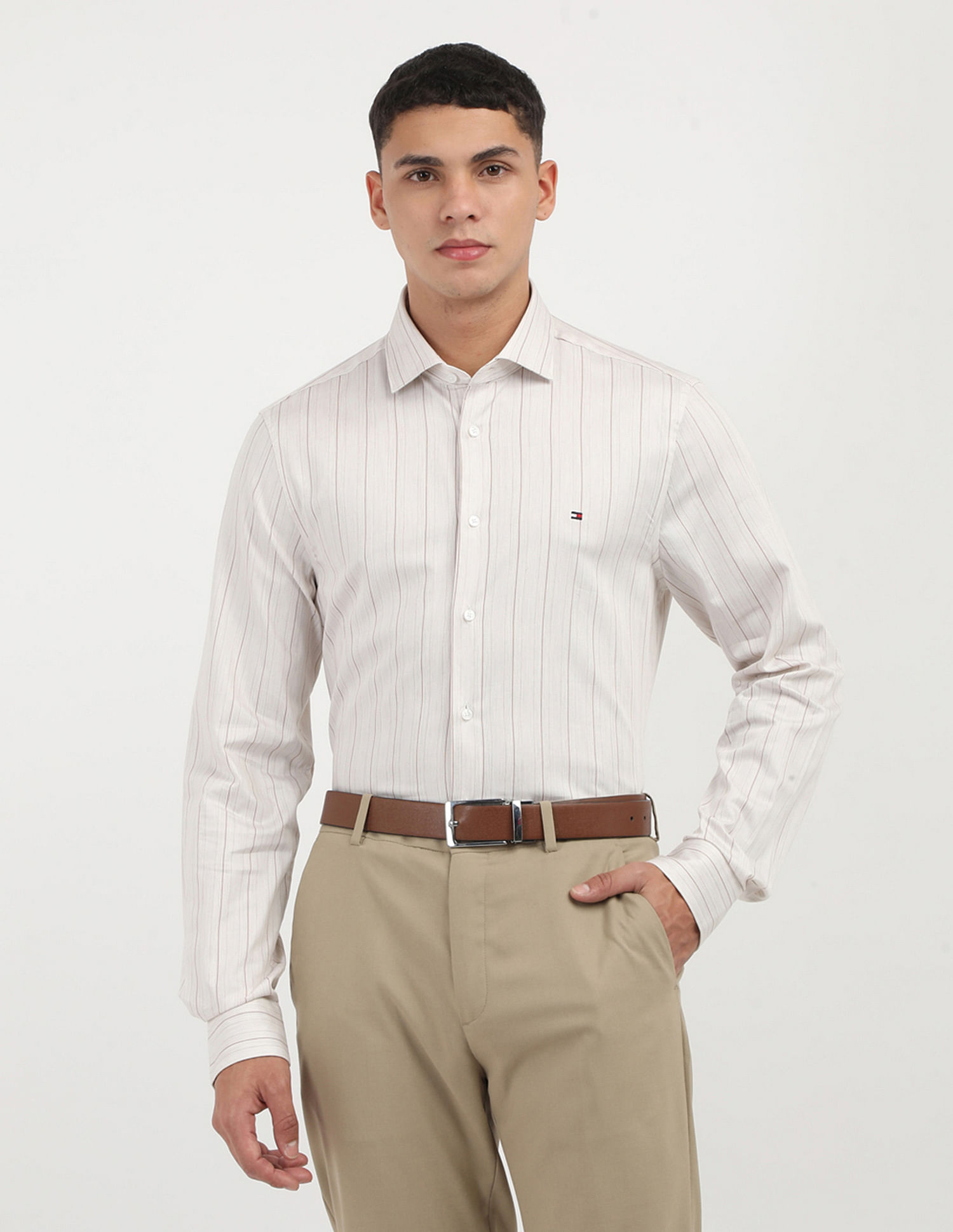 Tommy Hilfiger Melange Striped Slim Fit Shirt