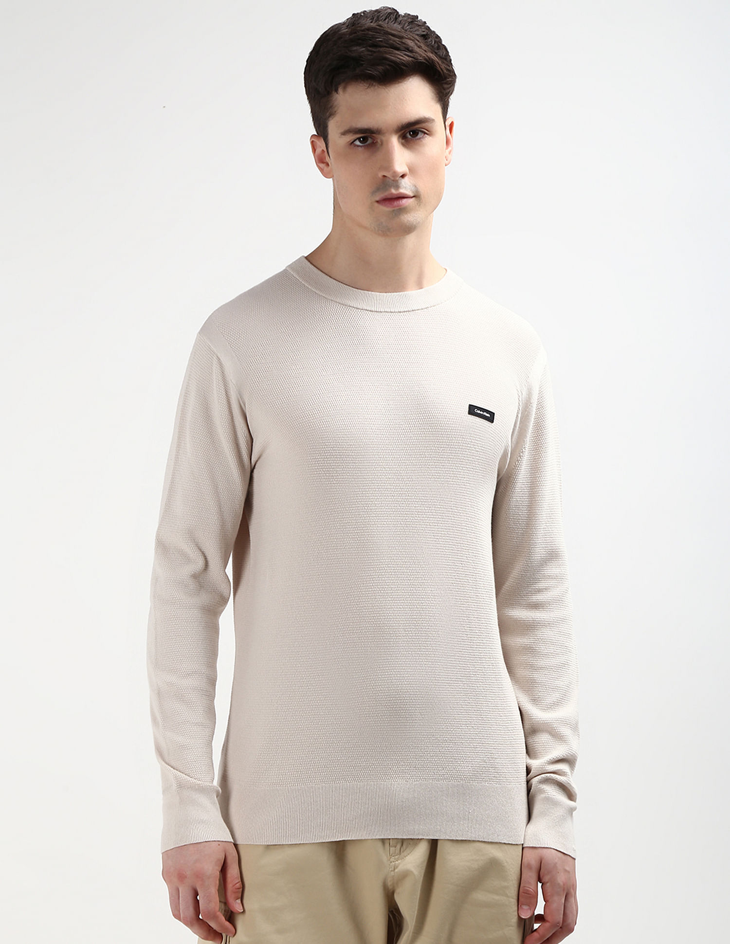 Calvin Klein Crew Neck Textured Sweater