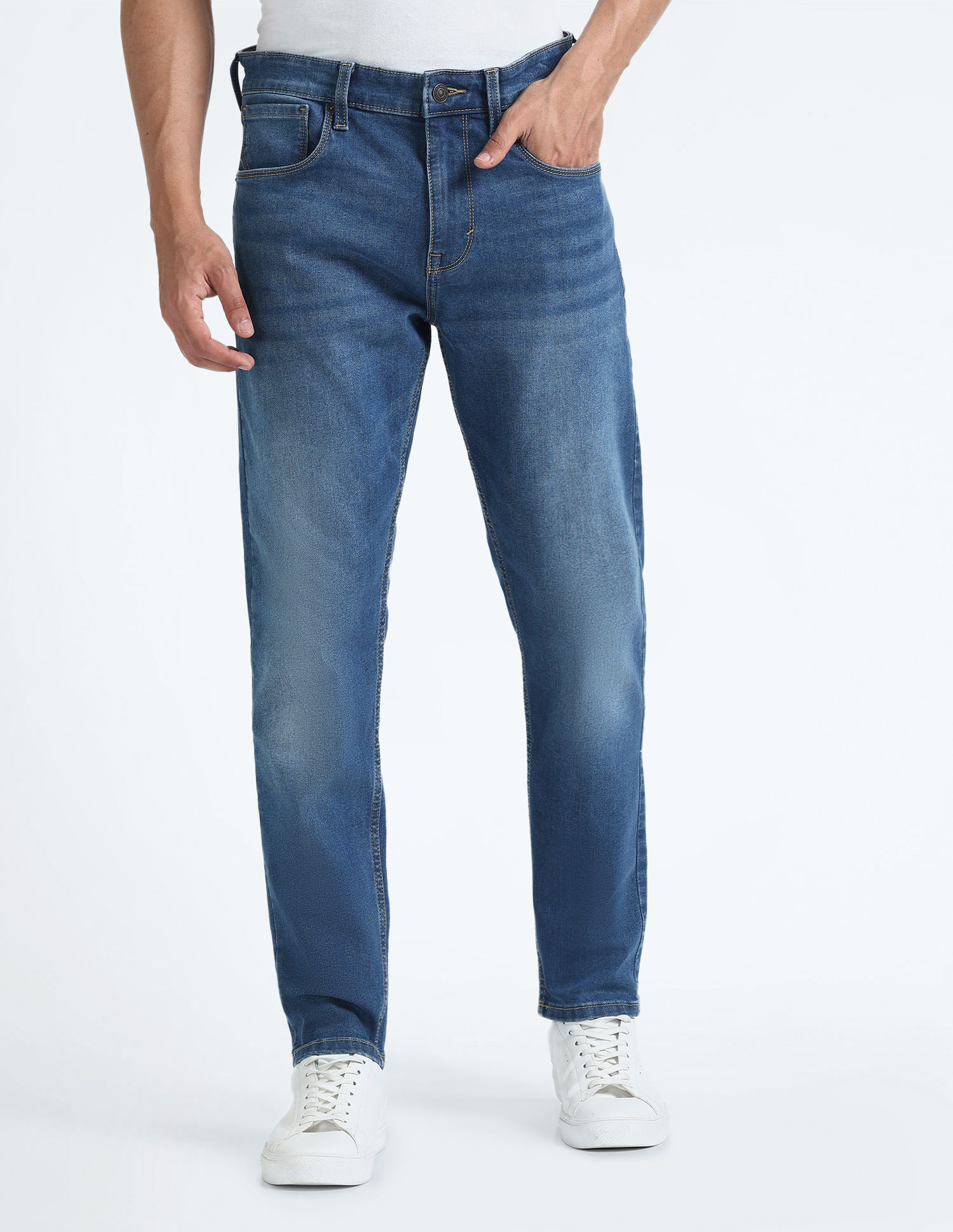Buy Flying Machine Slash Slim Tapered Fit Stone Wash Jeans