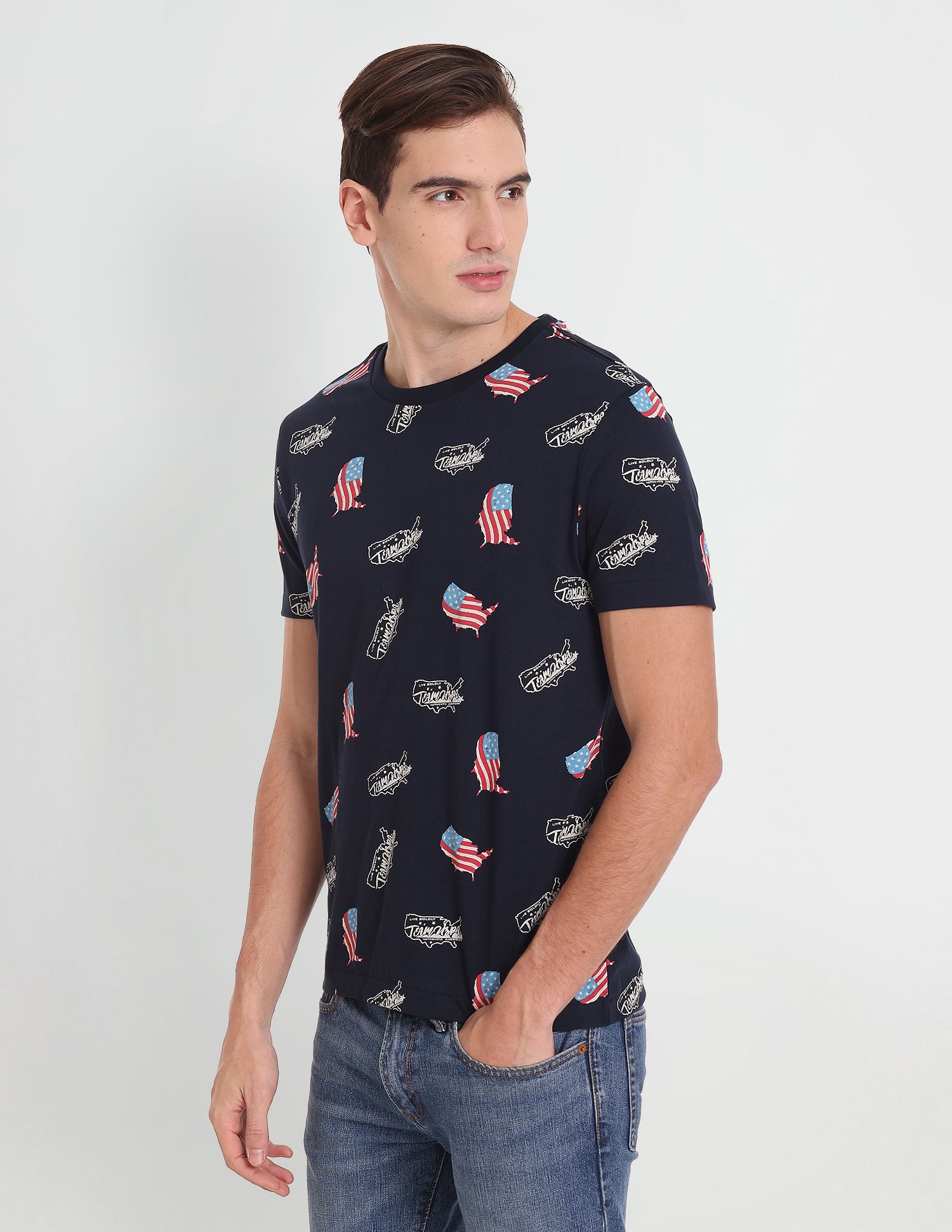 U.S. Polo Assn. Denim Co. Flag Print Cotton T-Shirt