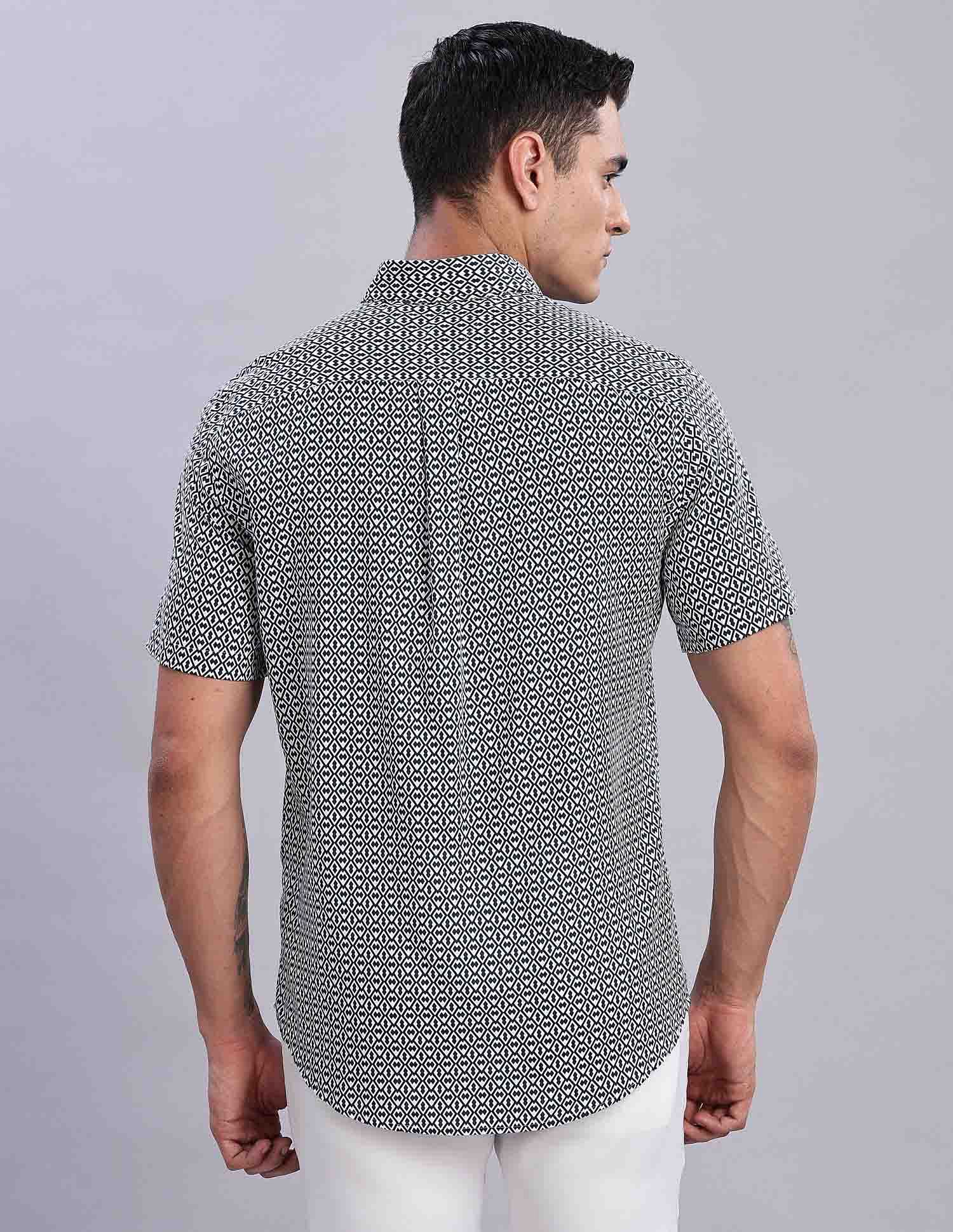 Tommy Hilfiger Mens Navy Geometric Shirt