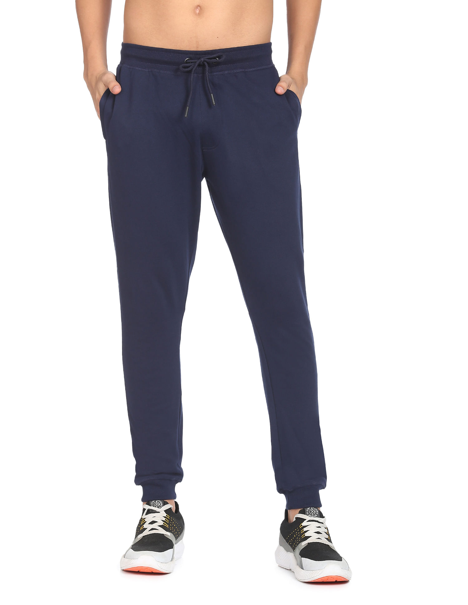 Flying Machine Mid Rise Brand Print Joggers