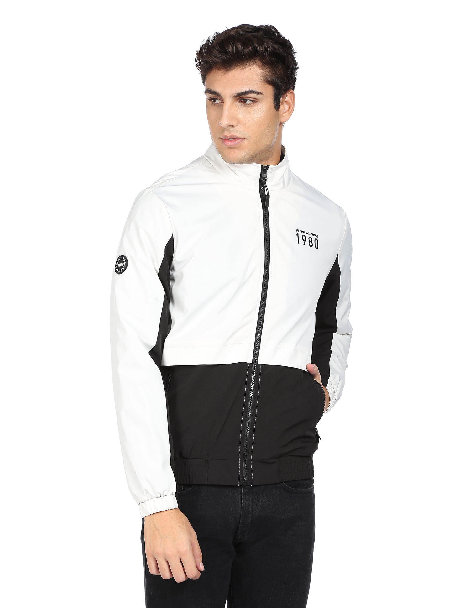 Flying Machine Colour Block Polyester Jacket