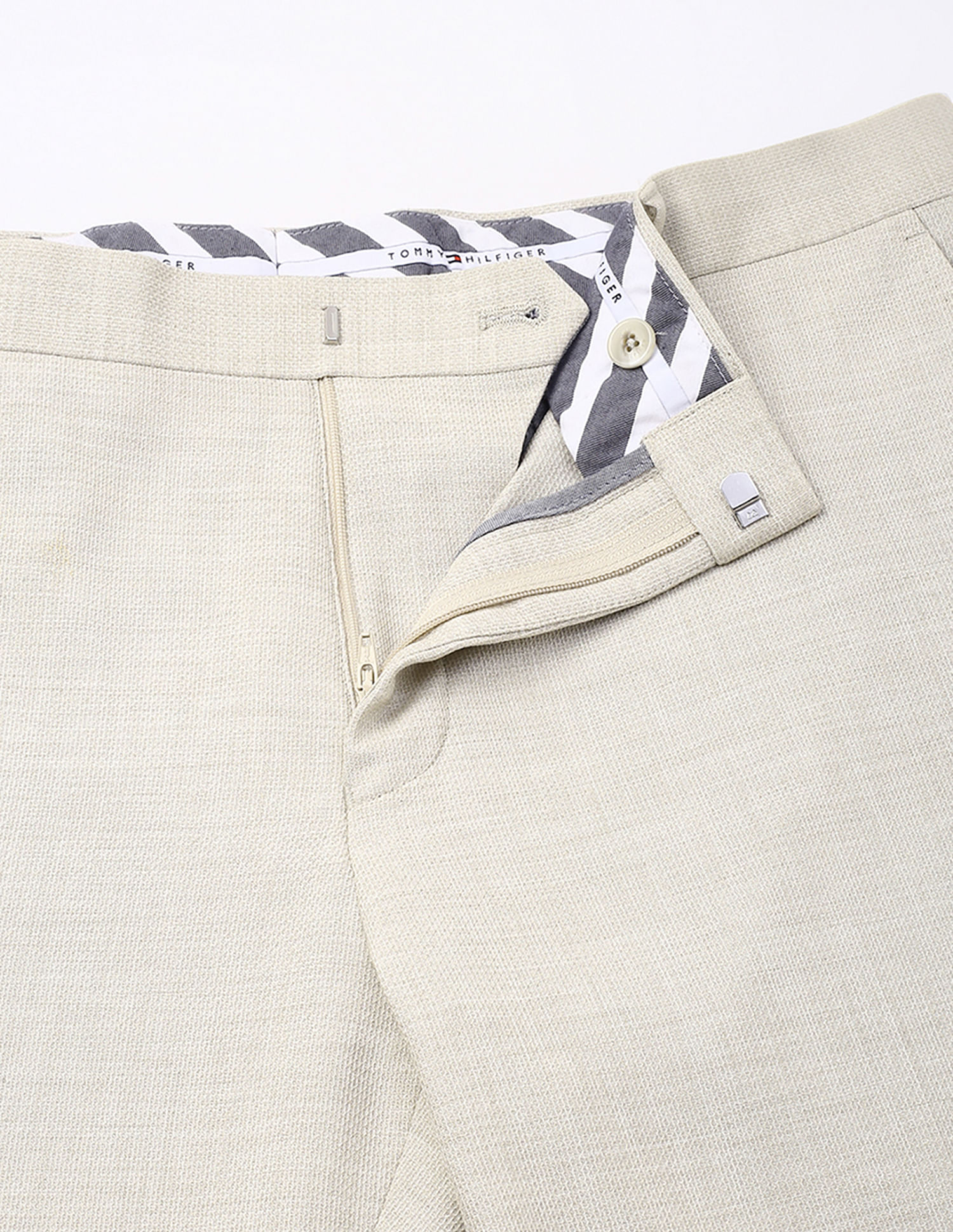 Tommy Hilfiger Regular-Fit Self-Design Mid-Rise Trouser