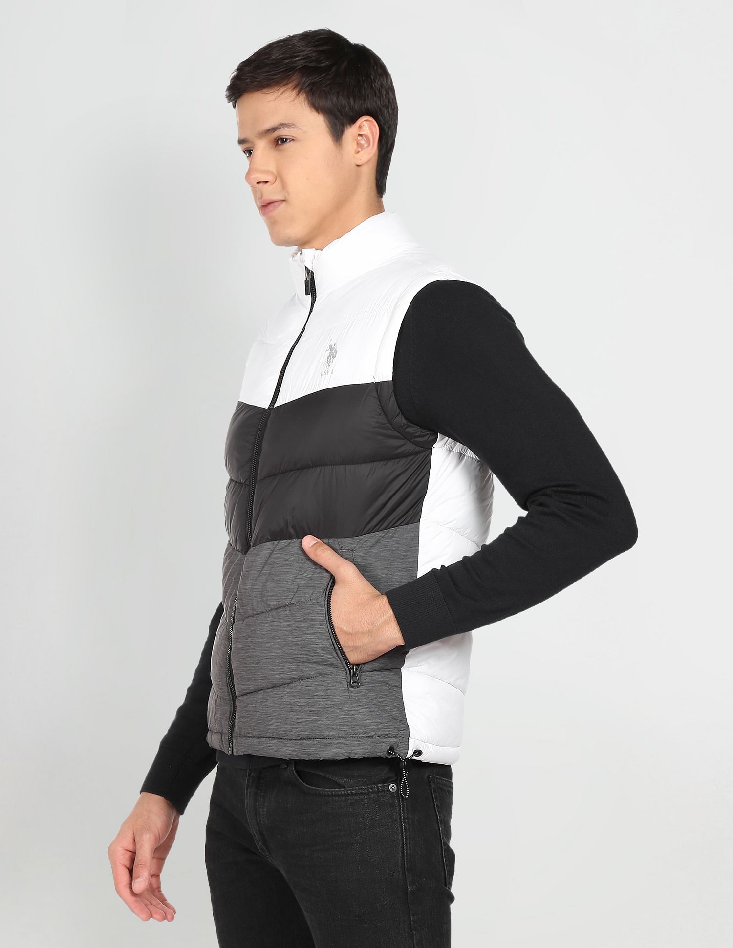 U.S. Polo Assn. Denim Co. Sleeveless Colour Block Jacket