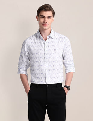 U S Polo Assn Tailored Fit Abstract Shirt