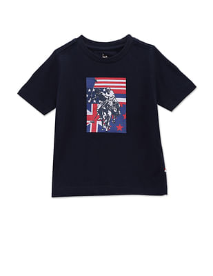 U S Polo Assn Kids Boys Cotton Brand Print T-Shirt