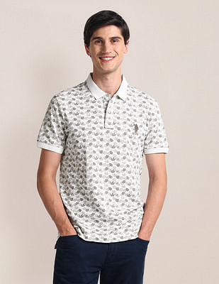 U S Polo Assn Floral Print Slim Polo Shirt