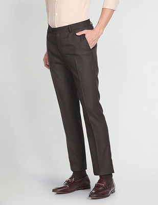 Arrow Hudson Tailored Regular Fit Dobby Formal Trousers