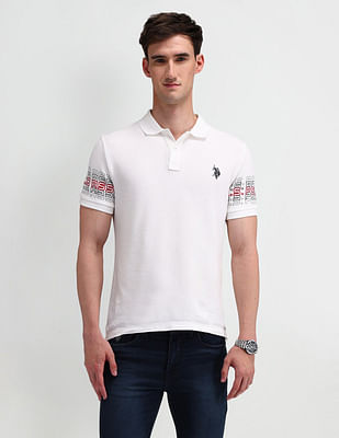 U S Polo Assn Denim Co Muscle Fit Typography Polo Shirt