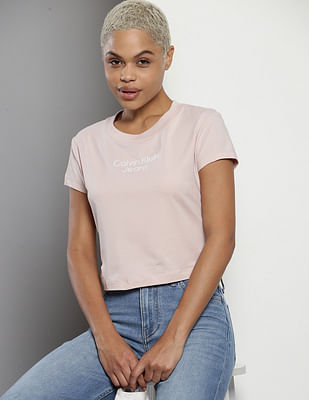 [CK JEANS] Monogrammed Baby Long Sleeved T-shirt ★人気★ Buy Calvin Klein Outlined Stacked Logo Baby T-Shirt - NNNOW.com