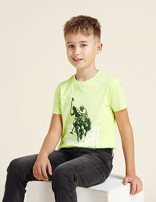 U S Polo Assn Kids Boys Brand Print Regular Fit T-shirt