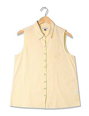 U S Polo Assn Women Sleeveless Check Shirt