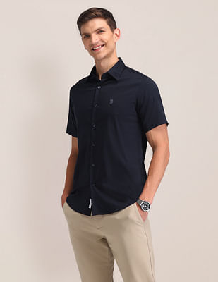 U S Polo Assn Tailored Fit Solid Twill Shirt