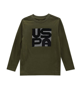 U S Polo Assn Kids Boys Cotton Flip Sequin T-Shirt