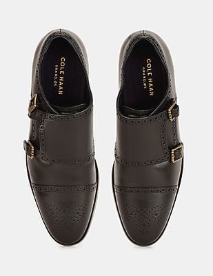 Buy Cole Haan Men Black Jefferson Grand Double Monk Strap 
