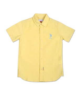 U S Polo Assn Kids Boys Pure Cotton Solid Shirt