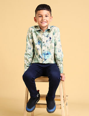 U S Polo Assn Kids Boys Regular Fit Floral Boys Shirt