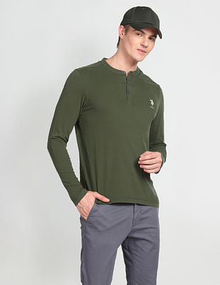 U S Polo Assn Denim Co Solid Logo Henley T-Shirt