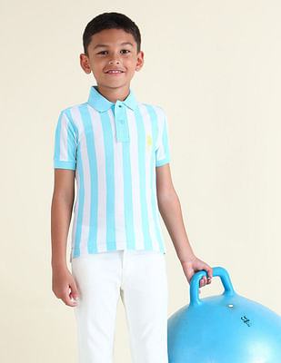 U S Polo Assn Kids Boys Vertical Striped Regular Fit Polo Shirt